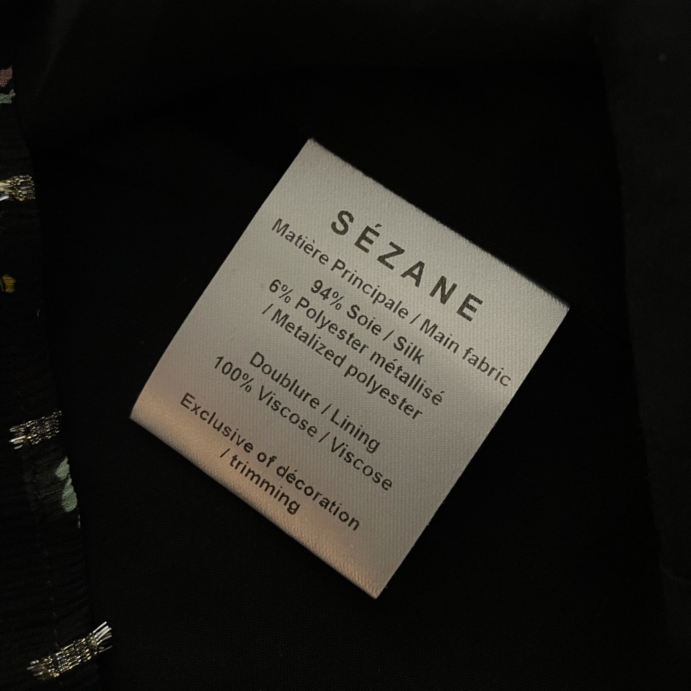 SEZANE black print shirt size 34 or Small - Picture 11 of 11